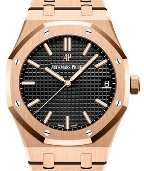 audemars piguet rosa cinturino nero|Audemars Piguet Royal Oak Selfwinding Rose Gold 39mm Black .